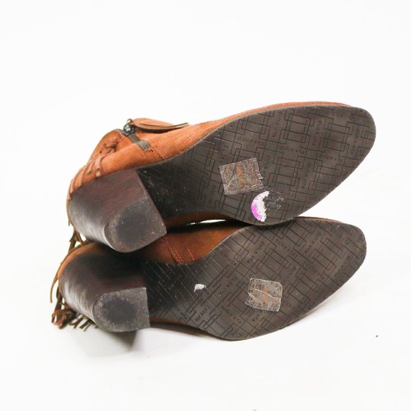 Dolce Vita Size 8.5 Hiro Fringe Suede Bootie Boots Shoes Boho Western Festival - Picture 7 of 7